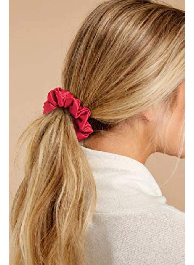 KCHIES Silk Scrunchies Black Red For Women Girls Curly Thick Hair Tie Big Satin Bobble Ponytail Holders Mulberry Silky Sleep Elastic Bands Fashion 90S Accessories Her Birthday Valentines Xmas Gift Set - Image 3