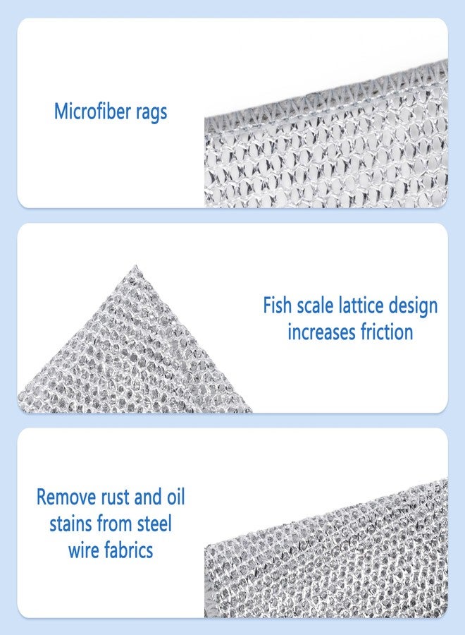 Aidoclip 20pcs Set Non-Scratch Steel Wool Dishcloth - Multi-Use Kitchen Scrubbers, Durable Cleaning Pads for Wet & Dry Use White - Image 5