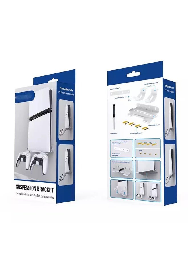 PGTECH GP-531 For PS5 Pro / PS5 Slim Wall Mount Game Console Organizer Rack (White) - Image 1