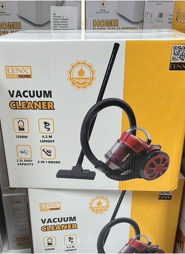 Denx Bagless Cyclonic Vacuum Cleaner, 1200W Dust Pickup With Filter, Large Dust Bin .22L, 4.2M Retractable Cord - Image 2