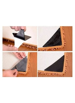 4pcs/Set Reusable Washable Rug Carpet Mat Grippers Non Slip Silicone Grip  For Home Bath Living Room