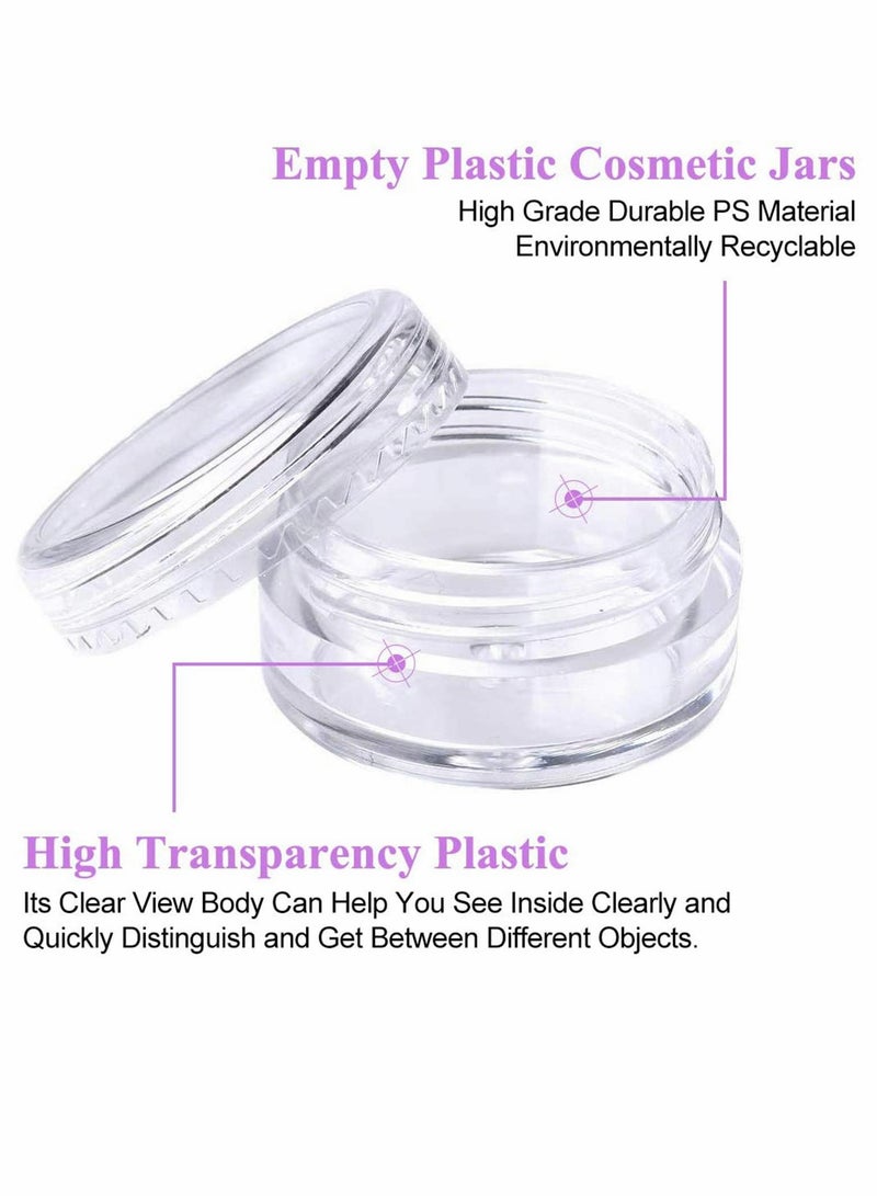Excefore 50 Pieces Small Clear Round Travel Sample Jar Pots 5g 5ml Small Sample Containers Plastic Jars for Women Creams Make-up Sample Containers - Image 2