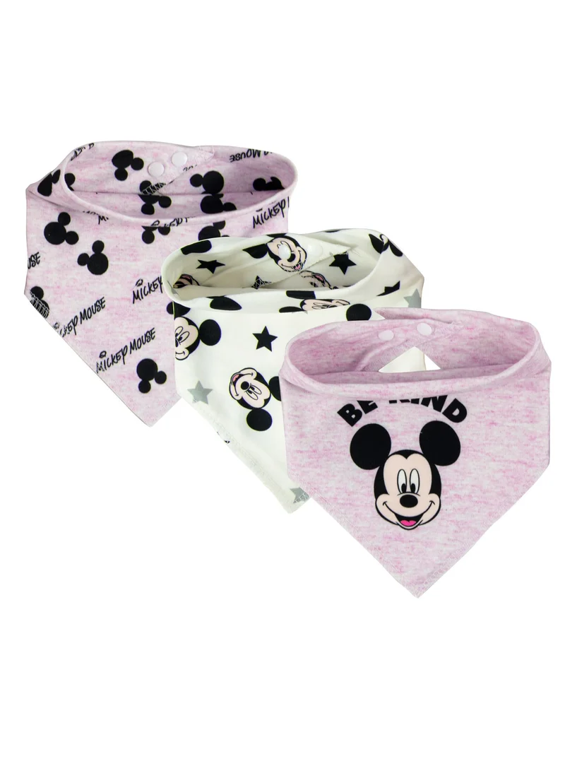 Disney Mickey Mouse Silicone Baby Bandana Bibs - Pack Of 3