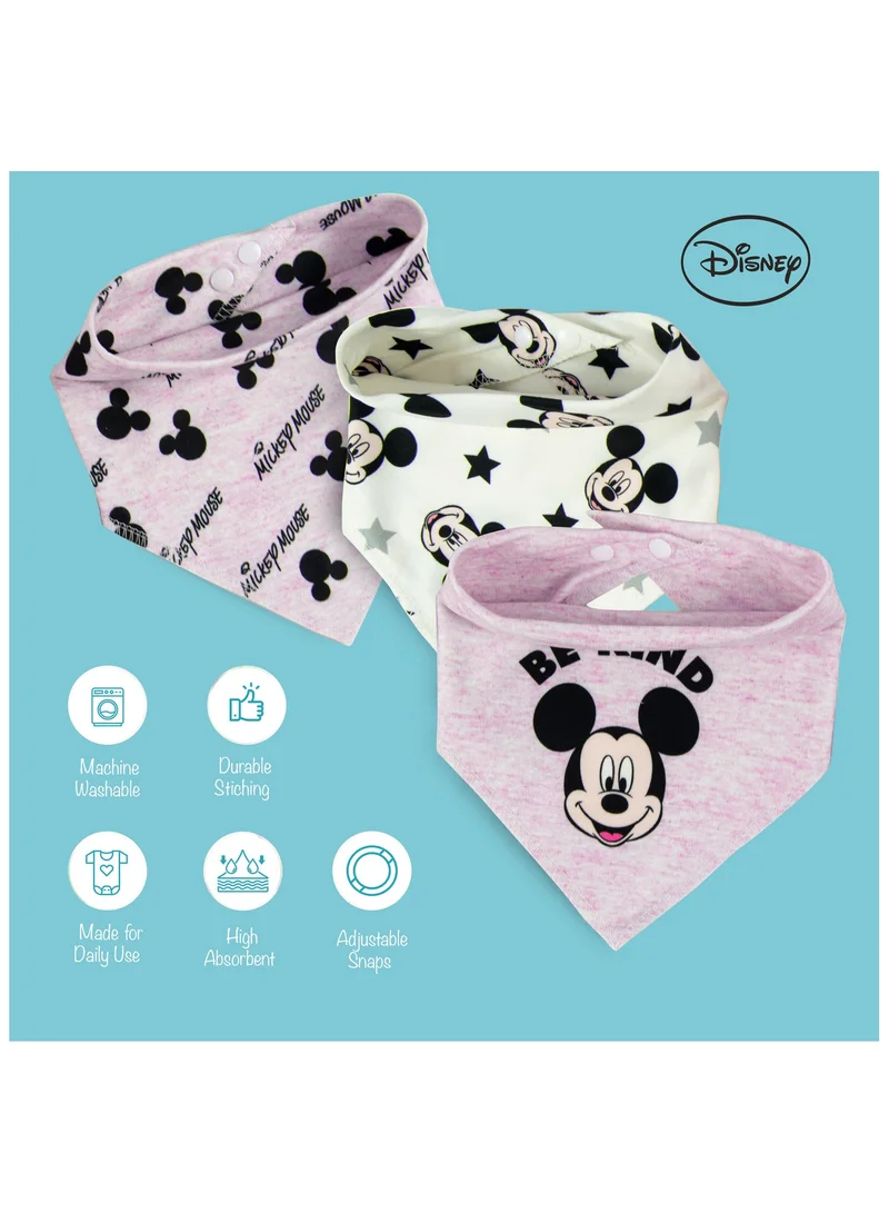 Disney Mickey Mouse Silicone Baby Bandana Bibs - Pack Of 3