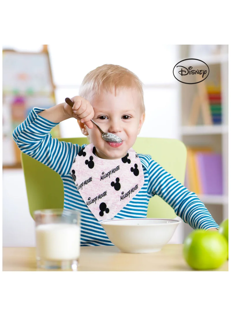 Disney  Mickey Mouse Silicone Baby Bandana Bibs - Pack Of 3 for Kids | Best Price UAE