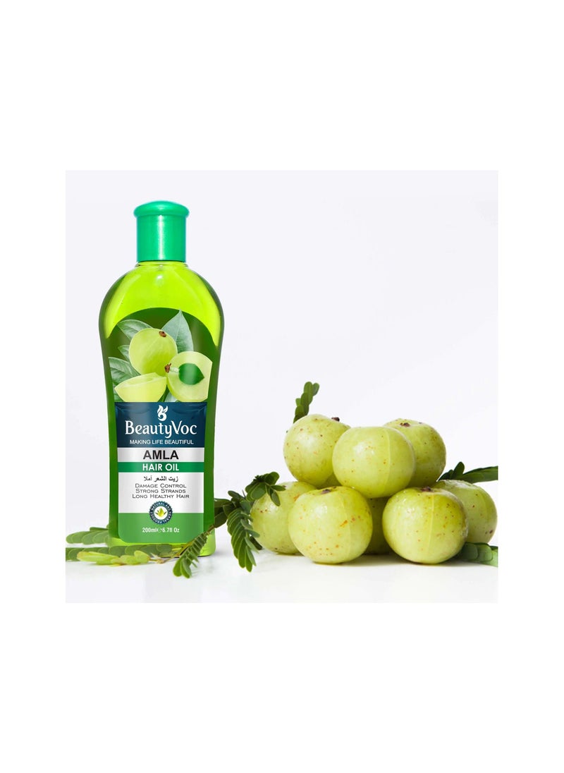 BEAUTY VOC Pure Amla Hair Oil for Nourishment and Revitalizing Dry and Damaged Hair, Promote Growth, strengthens the hair follicles, promoting thicker, healthier, and more voluminous hair, 200ml  - Image 4