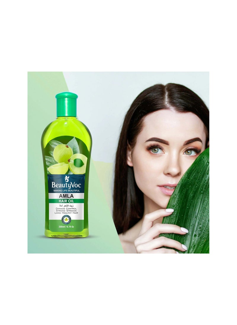 BEAUTY VOC Pure Amla Hair Oil for Nourishment and Revitalizing Dry and Damaged Hair, Promote Growth, strengthens the hair follicles, promoting thicker, healthier, and more voluminous hair, 200ml  - Image 3