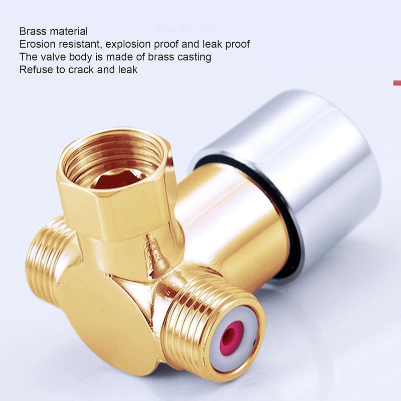 Hot Cold Water Mixing Valve Brass G1 / 2 Faucet Mixer, 5.3x3.4x6.9cm - Anti Leakage Material, Check Valve Design, Ideal for Automatic Sensor Faucets - Image 3