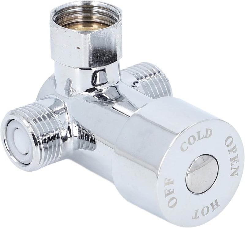 Hot Cold Water Mixing Valve Brass G1 / 2 Faucet Mixer, 5.3x3.4x6.9cm - Anti Leakage Material, Check Valve Design, Ideal for Automatic Sensor Faucets - Image 2