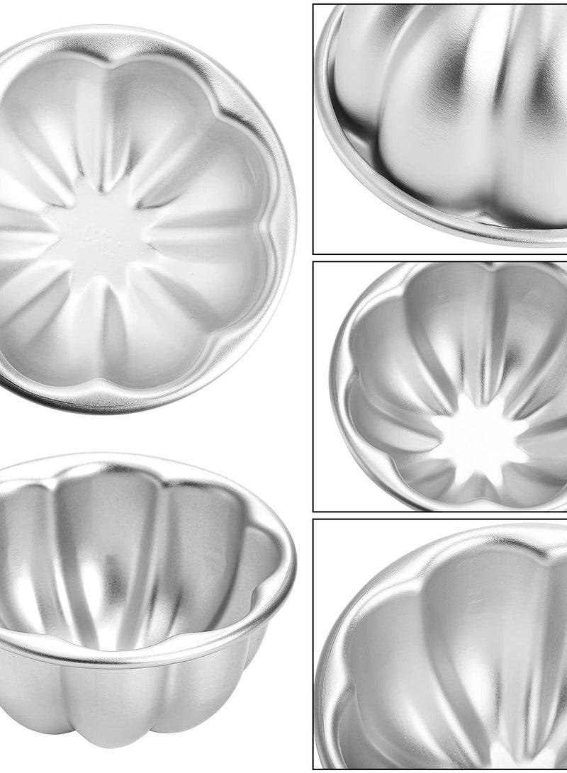 SOLARAE 12 Pack Flower Shaped Egg Tart Molds, Aluminum Alloy Pudding and Cake Baking Cups, Reusable Cupcake Muffin Jelly Molds, Non-Stick Kitchen Baking Accessories - Image 3