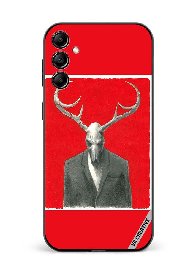 VR CREATIVE Protective Case Cover For Samsung Galaxy A14 5G/A14 The Deer Skull In A Costume Red Design Multicolour - Image 1