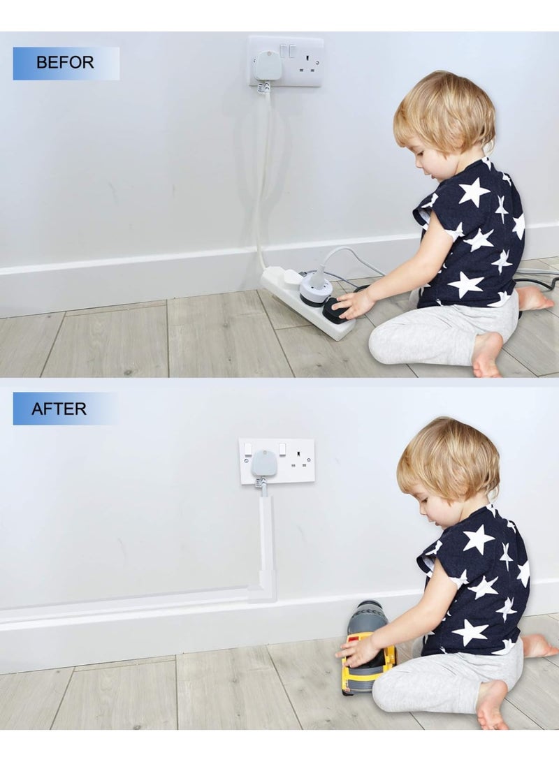 Relex Cable Concealer Cord Cover Raceway Kit on Wall, Wire Hider with Connectors & Adhesive Strips – Upgraded Paintable Cable Cover for TV, Cable Raceway for Home Office, 10 Pcs (40x3x1.5cm) - Image 4