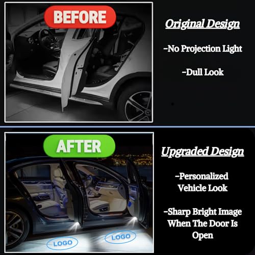 3D Shadow Light LED Car Door Light (Blue) Logo Projector Welcome Courtesy Light Compatible with LS ES is LX RX GS GX RC UX TX Accessories - Image 3