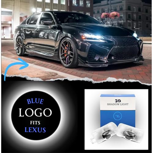 3D Shadow Light LED Car Door Light (Blue) Logo Projector Welcome Courtesy Light Compatible with LS ES is LX RX GS GX RC UX TX Accessories - Image 2