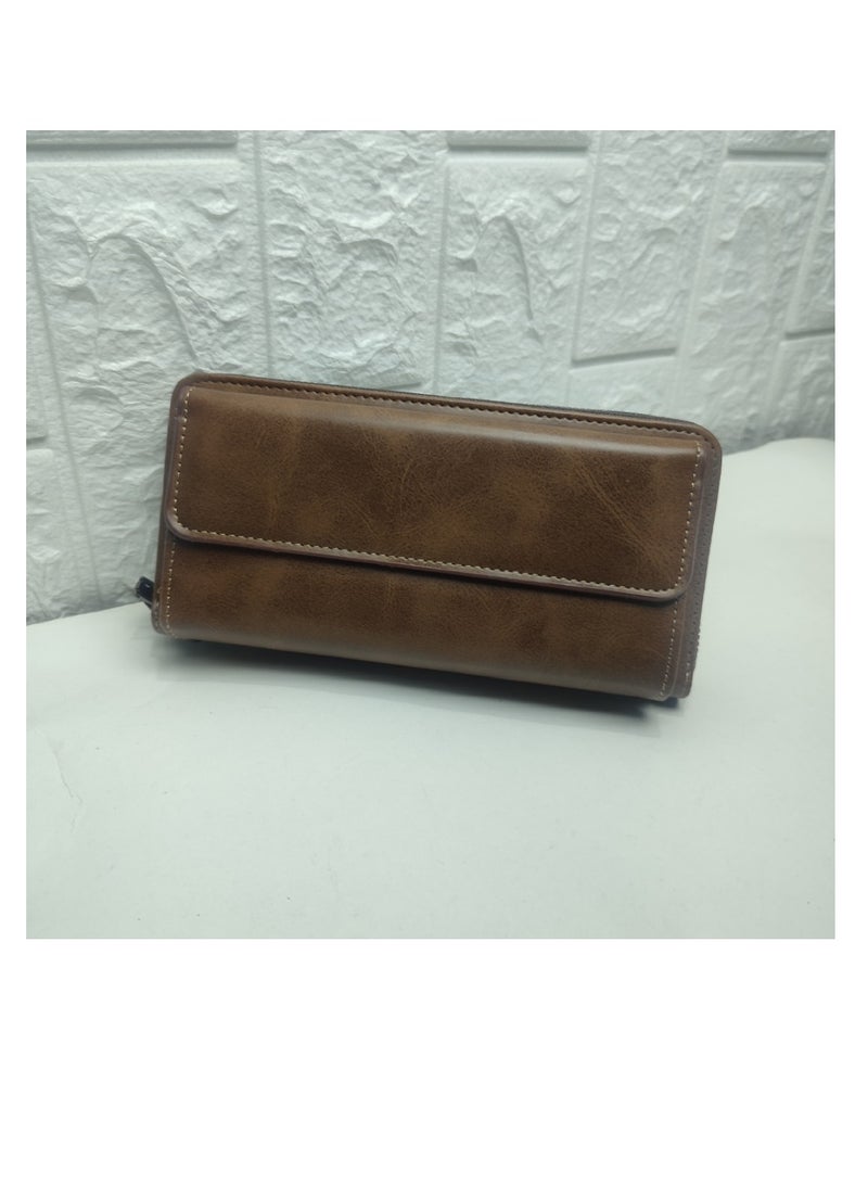 حقيبة يد رجالية، حقيبة يد بنية اللون - Image 2