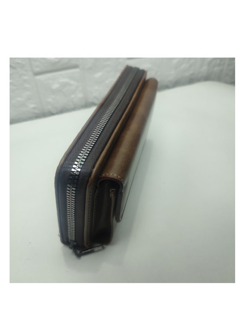 حقيبة يد رجالية، حقيبة يد بنية اللون - Image 4