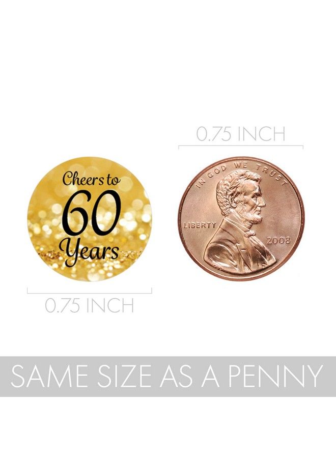 DISTINCTIVS Black And Gold 60Th Birthday Party Favor Stickers 180 Labels - Image 4