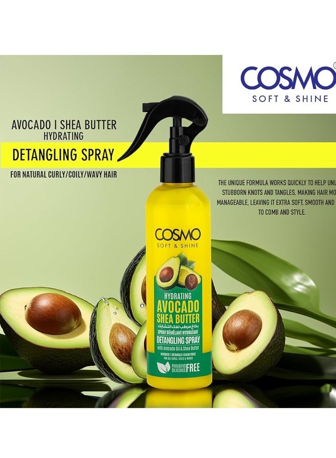 كوزمو سوفت اند شاين بخاخ مرطب لفك تشابك الشعر بالأفوكادو وزبدة الشيا 250 مل - Image 2