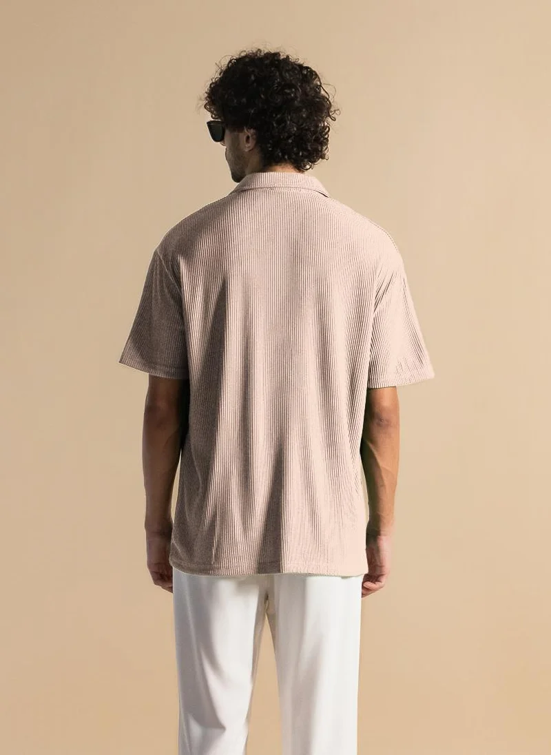 SHAPES TEXTURED STRECHY SHIRT