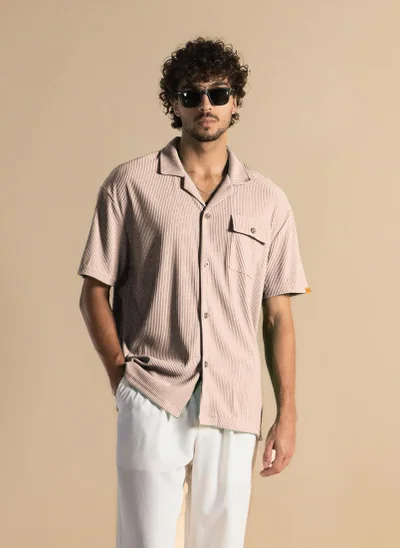 SHAPES TEXTURED STRECHY SHIRT