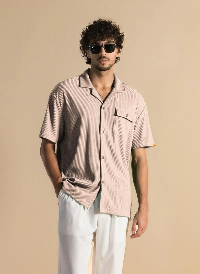 SHAPES TEXTURED STRECHY SHIRT