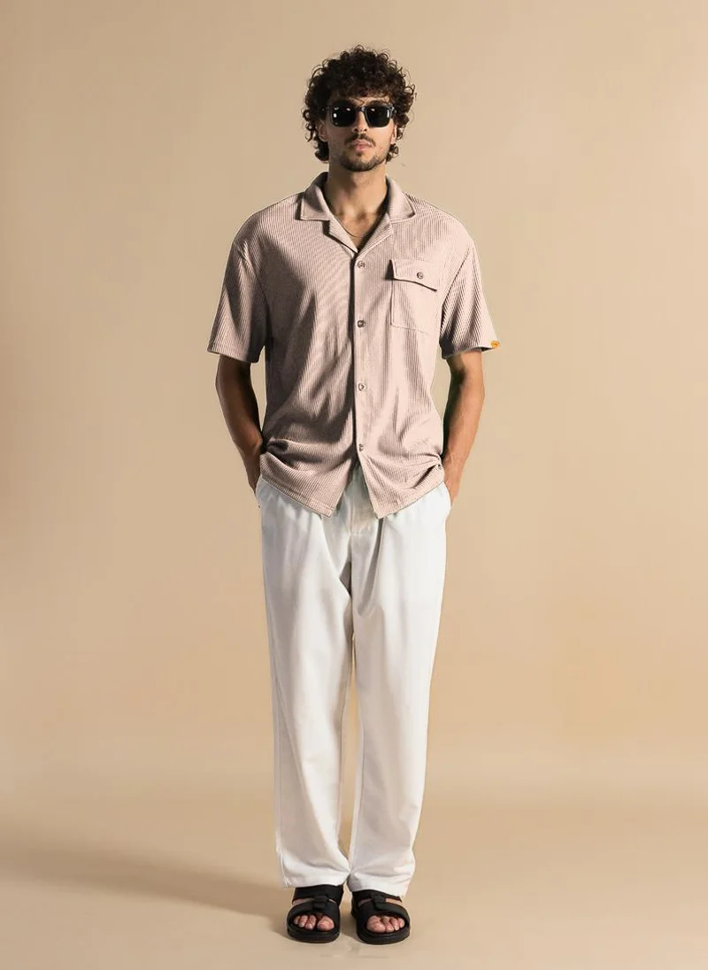 SHAPES TEXTURED STRECHY SHIRT