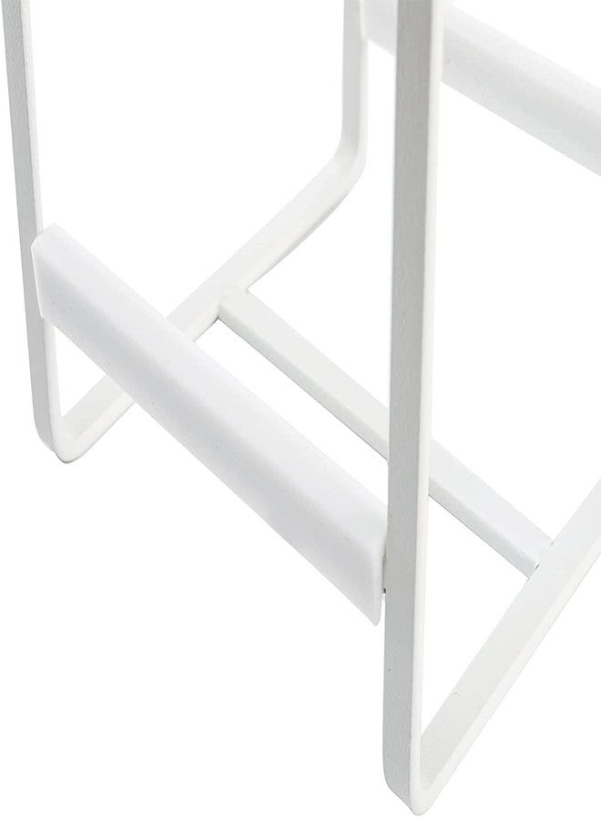 appeasy Metal Plate Dish Organizer Holder Rack Stand for Kitchen Cabinet, Counter, and Cupboard (White) - Countertop, Tiered Shelf (11.5D x 23.5W x 23H cm) - Image 5