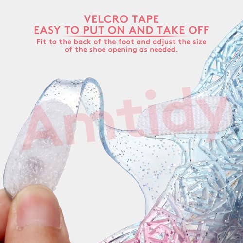 Amtidy Flats Mary Jane Dance Party Cosplay Shoes, Snow Queen Princess Birthday Sandals for Little Girls, Toddler Blue 8.5M Toddler - Image 3
