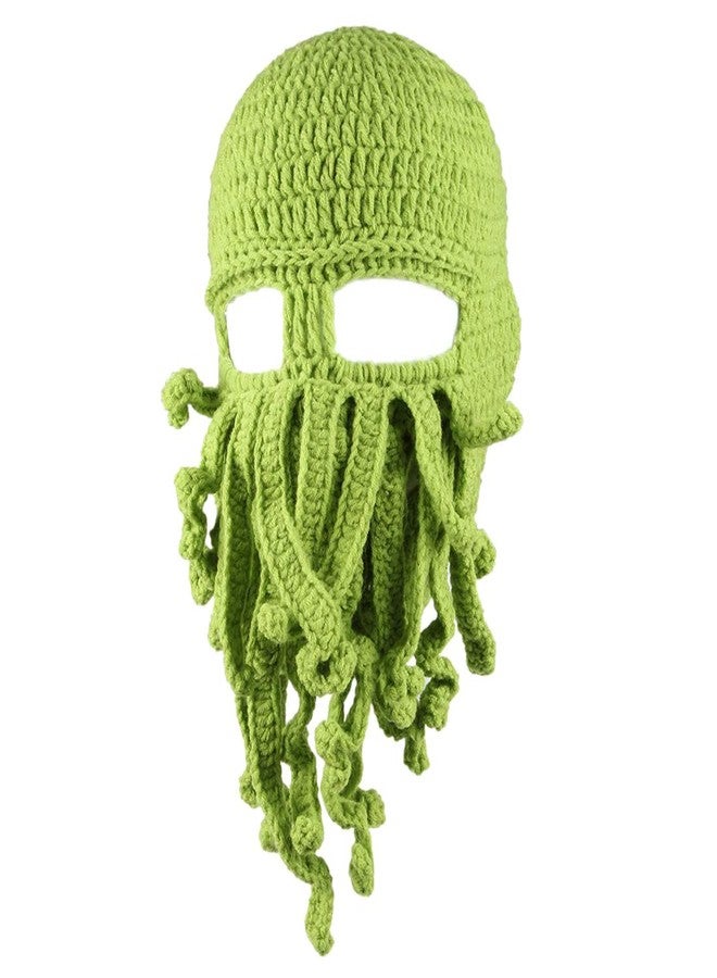 Kafeimali Men's Head Barbarian Vagabond Beanie Original Foldaway Beard Octopus Pirate Hats Bearded Caps (Green) - Image 1