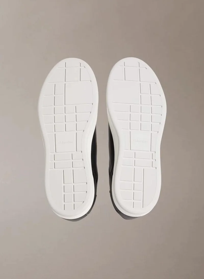 Calvin Klein Black/Bright White Leather Trainers for Men | Best Price UAE