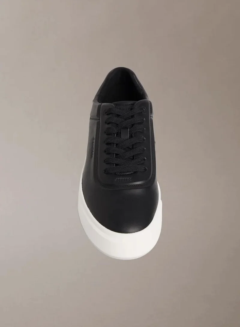 Calvin Klein Black/Bright White Leather Trainers for Men | Best Price UAE