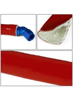 Auto Dynasty Red HeatShielded Fire Sleeve for Oil Fuel Lines Electrical Wiring 25mm X 10Ft  - Image 2