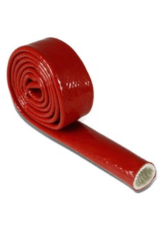 Auto Dynasty Red HeatShielded Fire Sleeve for Oil Fuel Lines Electrical Wiring 25mm X 10Ft  - Image 1