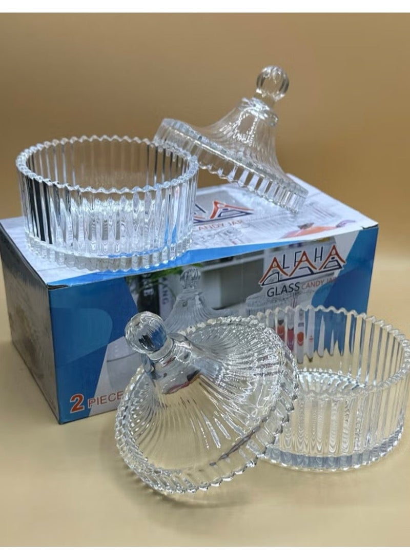 تمرية زجاج مع غطاء من قطعتين - Image 2