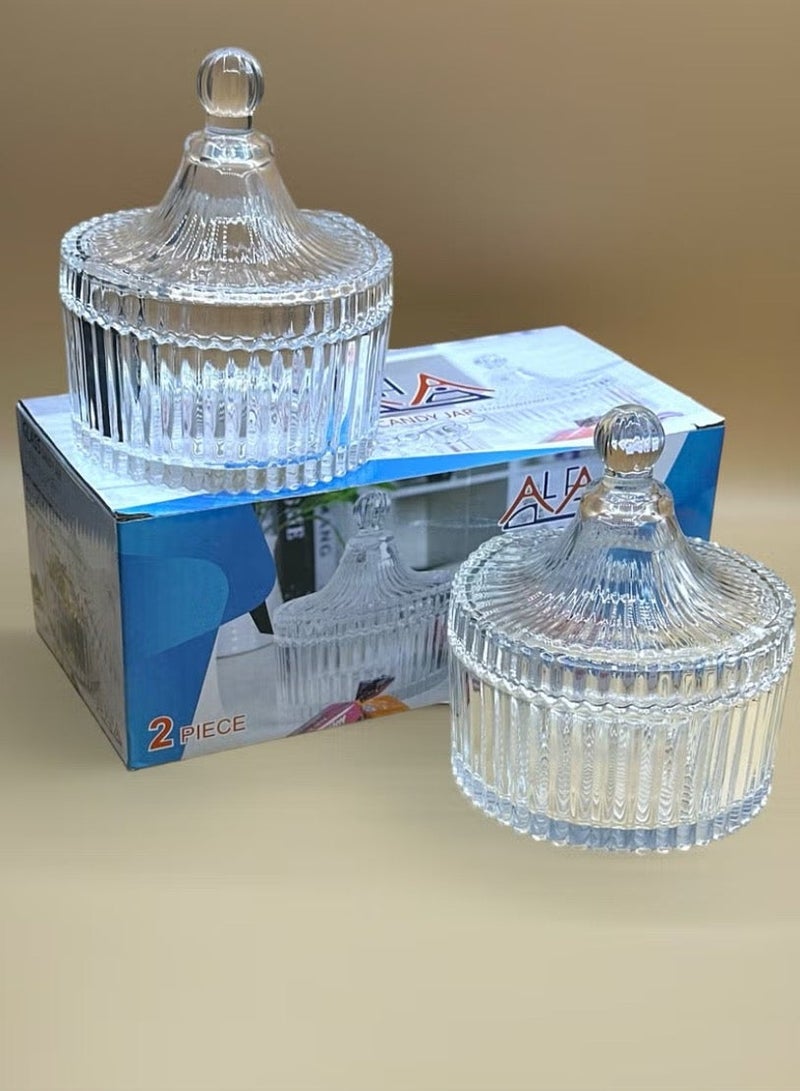 تمرية زجاج مع غطاء من قطعتين - Image 1