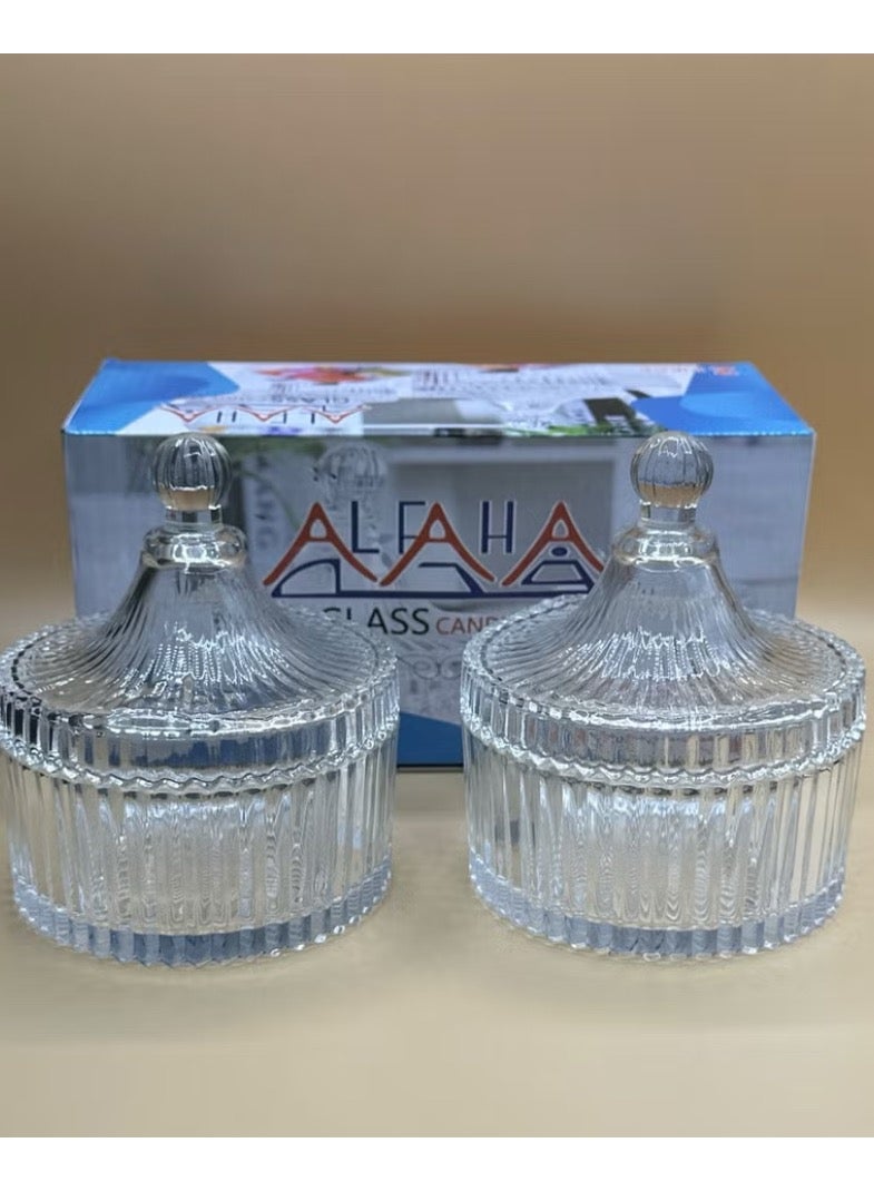 تمرية زجاج مع غطاء من قطعتين - Image 3