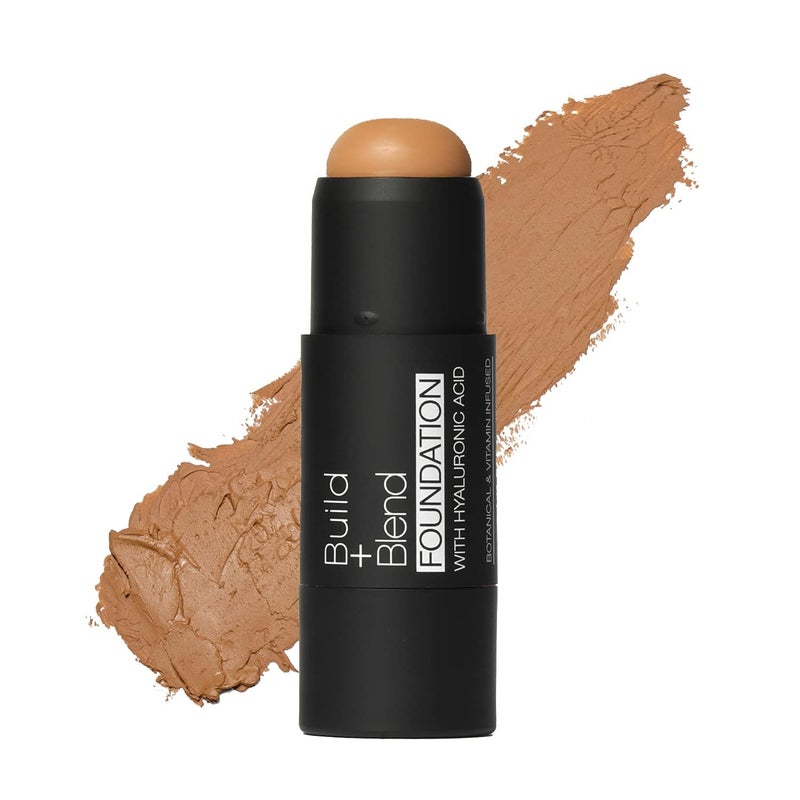 Palladio BUILD  BLEND Foundation Stick Medium Coverage Buildable Contour Stick for Face Ultra Blendable Creamy Formula for a Natural Shine Free Finish Warm Caramel