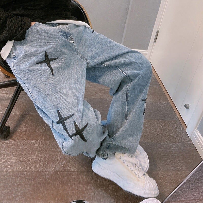 Unisex Casual Daily Denim Jeans - Image 1