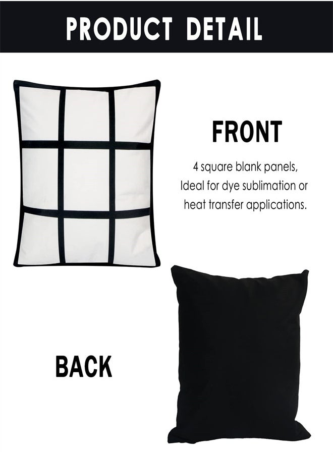 Generic - 4 Pack Sublimation Blank Lattice Pillow Covers for DIY Photo Printing, 15.7 x 15.7 Inch Decorative Cushion Cases with Hidden Zippers, Ideal for Custom Heat Transfer Projects - Image 1