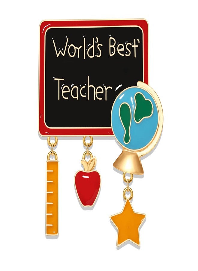 ARATLENCH Teacher Brooch Pin Fashion Crystal Teacher Apple Book Pencil Lapel Pin Back to School Teacher’s Day Appreciation Gifts (teacher brooch H, 1) - Image 1