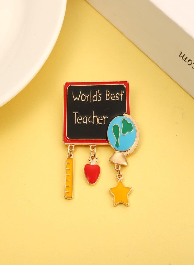 ARATLENCH Teacher Brooch Pin Fashion Crystal Teacher Apple Book Pencil Lapel Pin Back to School Teacher’s Day Appreciation Gifts (teacher brooch H, 1) - Image 4