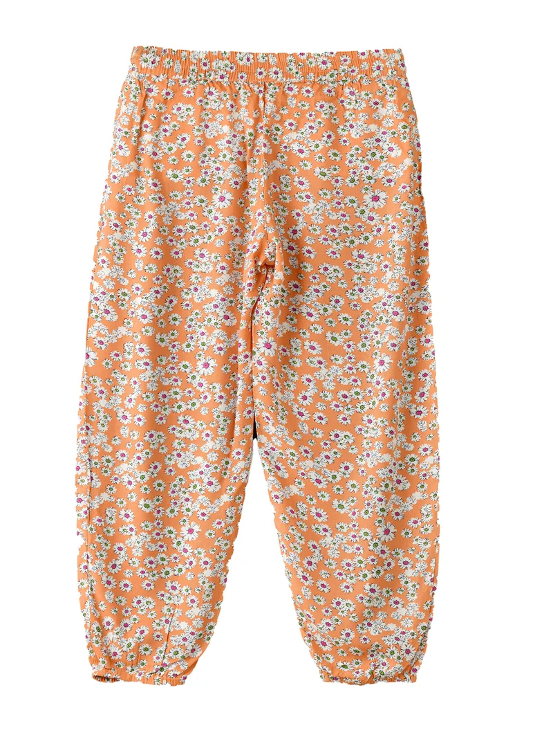 Jelliene Girls Orange Floral Wide Leg Pants