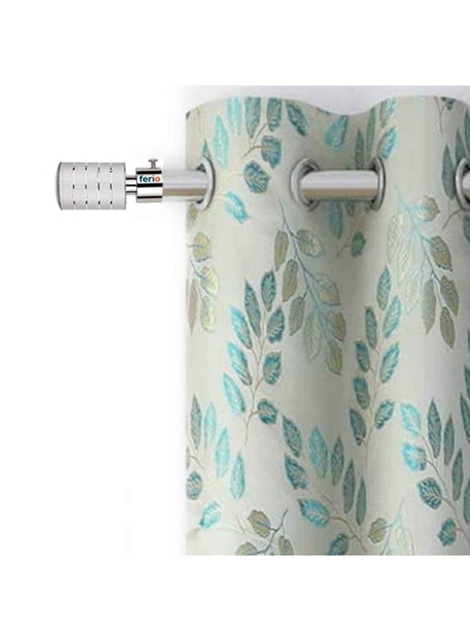 Ferio Stainless Steel and Aluminium Curtain Rod Holders for Door and Windows Fitting Accessories for Home Décor for 1 Inch Rod Size Only Finials Silver Colour (Pack of 6) - Image 2