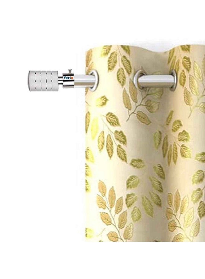 Ferio Stainless Steel and Aluminium Curtain Rod Holders for Door and Windows Fitting Accessories for Home Décor for 1 Inch Rod Size Only Finials Silver Colour (Pack of 6) - Image 4