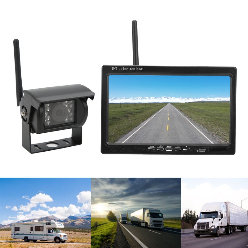 Vehicle Backup Camera System 7in Display Monitor IR Night Vision IP68 Water Proof for Bus Truck Trailer RV - Image 5