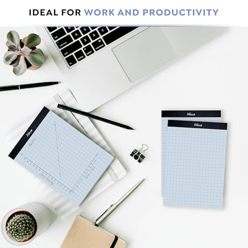 Alitte Graph Paper Pad, Pack of 3, White Letter Size - 2x2 Quad Grid Paper, Easy-Tear Perforations, 8.5 x 11 Cardboard Backing - Graph Notepads for School, Office -50 Sheets per Pad - Image 4
