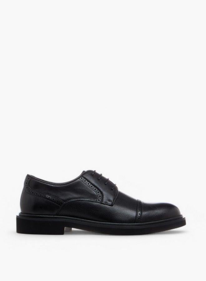 DUCHINI Men's Textured Lace-Up Derby Shoes - Image 2