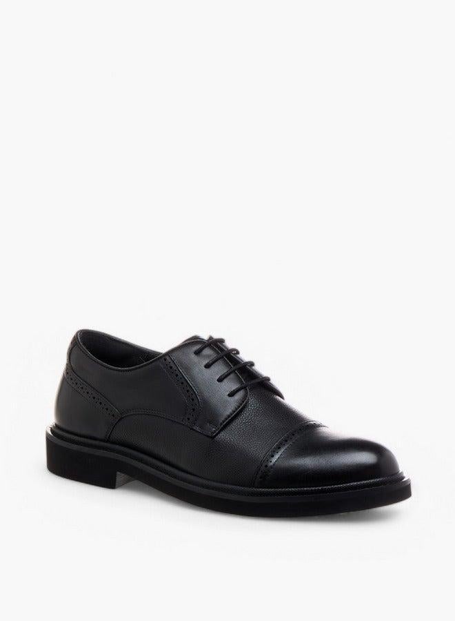 DUCHINI Men's Textured Lace-Up Derby Shoes - Image 1