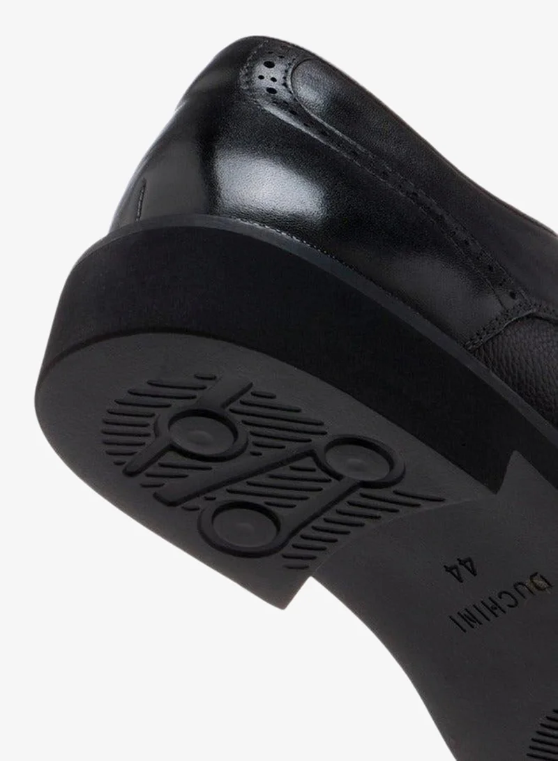 DUCHINI BLACK Men's Textured Lace-Up Derby Shoes for Men | Best Price UAE