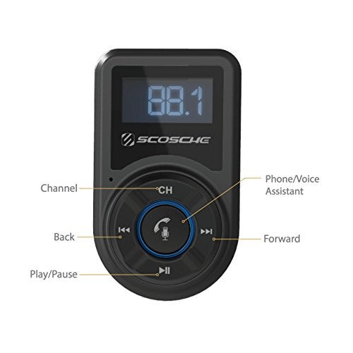 Scosche BTFM3 BTFREQ Universal Bluetooth Hands-Free Car Kit with Digital FM Transmitter and 10-Watt USB Car Charger - Black XL - Image 4